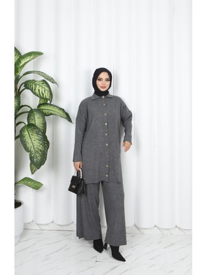 Nisum Moda Düğmeli Triko Pantolonlu Takım