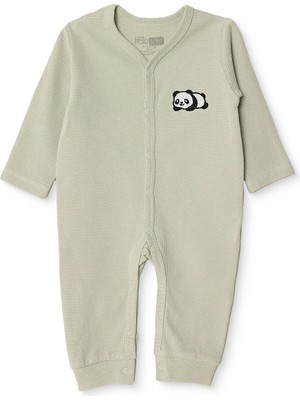 Hellobaby Hellobaby Erkek Bebek Patiksiz Tulum Hayvan Baskılı Çıtçıtlı Bisiklet Yaka Uzun Paça Uzun Kol