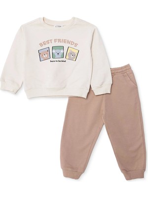 Hellobaby Hellobaby, Erkek, Eşofman Takımı, Ayı Baskılı, Bağcıklı, Bisiklet Yaka, Uzun, Uzun Kol