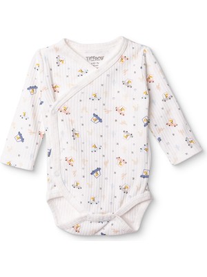 Tiffany Tiffany Erkek Bebek Zıbın Body Çıtçıtlı V Yaka Uzun Kol