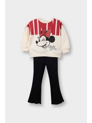DeFacto Disney Mickey & Minnie 2'li Takım Sweatshirt Tayt Kız Bebek G6401A525WN