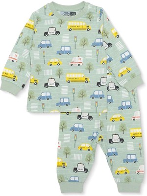 Hellobaby Hellobaby Erkek Bebek Uzun Kol Pijama Takımı Çıtçıtlı Crew Neck Uzun Paça Uzun Kol