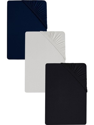 Cotenconcept 3 Adet Düz Pamuklu Tek Kişilik 140 x 200 cm Lastikli Penye Çarşaf