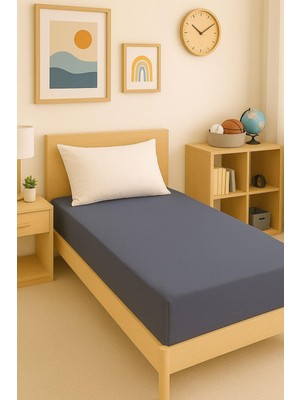 Cotenconcept 140 x 200 cm Düz Pamuklu Tek Kişilik Lastikli Fitted Penye Çarşaf