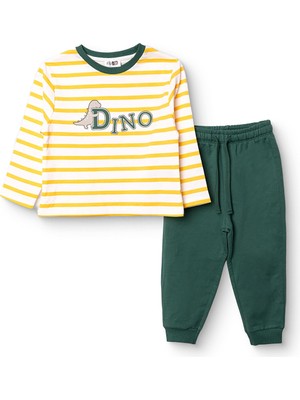 Hellobaby Hellobaby, Erkek, Eşofman Takımı, Dinozor Baskılı, Bağcıklı, Bisiklet Yaka, Uzun, Uzun Kol