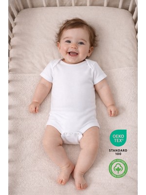 Sezgibaby Unisex, Bebek Kısa Kol % 100 Pamuk 3'lü Çıtçıtlı Body & Zıbın 0-3 Ay  3-6 Ay  6-9 Ay