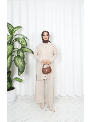 Nisum Moda Düğmeli Triko Pantolonlu Takım