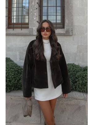 Havoş Acı Kahve Morris Kırçıllı Kaşe Ceket