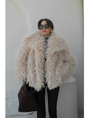 Havoş Taş Rengi Powell Suni Kürk Ceket