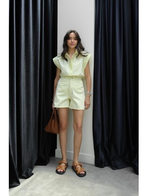 Havoş Açık Sarı Basic Kot Şort