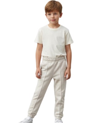 Fancy Kids Antalya Erkek Çocuk Krem Renk Lastikli Paçalı Cepli Eşofman Altı