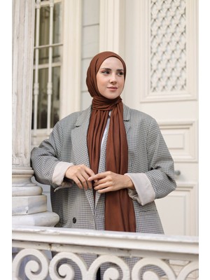 Shalby Tesettür Penye Şal Koyu Kızıl Kahve