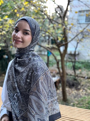 Shalby Tesettür Dalia Desen Pamuk Şal Siyah