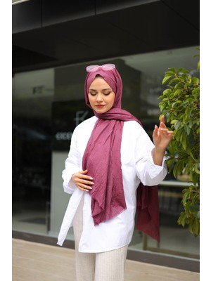 Shalby Bambu Crash Şal Tesettür Vişne Çürüğü