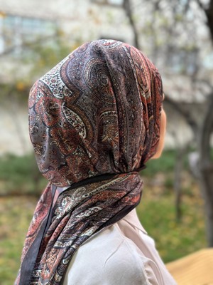 Shalby Tesettür Camellia Desen Pamuk Soft Şal Rose