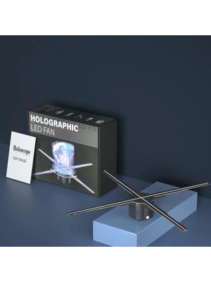 Powerr Led Aydınlatma 3D Hologram Logo ve Ürün Görüntüleme Projektörü 50CM Wifi App Kontrol LED