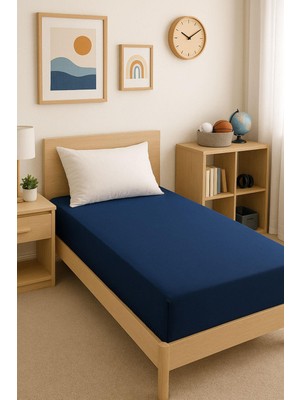Cotenconcept 140 x 200 cm Düz Pamuklu Tek Kişilik Lastikli Fitted Penye Çarşaf