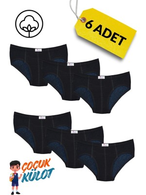 Cennetoğlu Erkek Çocuk 6'lı %100 Pamuk Beyaz Külot