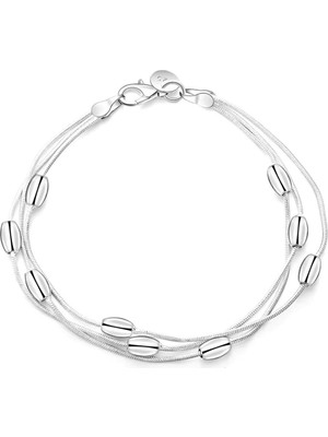 Kumi 925 Ayar Gümüş Yeni Model Bileklik Sevgiliye Hediye