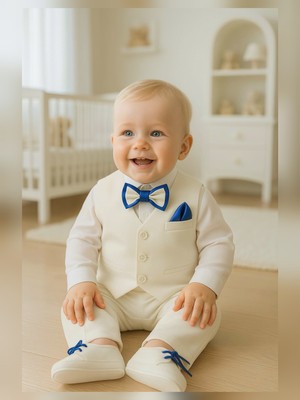 Calide Baby&Kids Erkek Bebek Mevlüt Takımı - Papyon & Kravatlı - Özel Gün Kıyafeti - 7'li Set