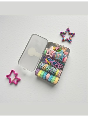 Kız Çocuk,kız Çocuk Yıldız Figürlü Çoklu Toka Seti,sevimli Saç Aksesuarı