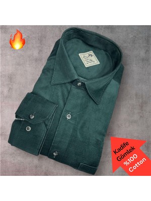 Eren Style Klasik %100 Cotton Uzun Kollu Terletmeyen Kışlık Kadife Gömlek (Regular Kalıp)