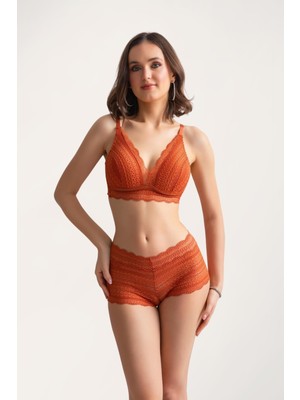 Lingra Kiremit Bralet Sütyen Boxer Takım