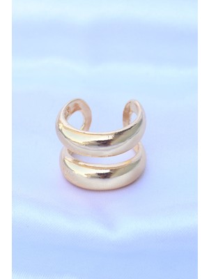 Pirinç Gold Renk Ayarlanabilir Şerit Yüzük - Lisinya