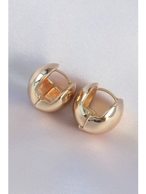 Pirinç Gold Renk Içi Boş Minimal Topçuk Küpe - Lisinya