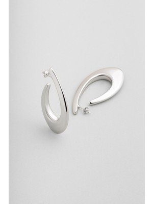 So CHIC Milano 18 Ayar Beyaz Altın Kaplama Gümüş Tasarım Küpe