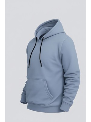 Damga Erkek Rahat Basic Gri Kapşonlu Sweatshirt