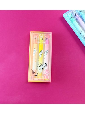 Giftmoda Çift Taraflı Kedi Pati Desenli Roller Kalem Seti