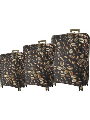 My Saraciye (MY#149 Çekirdek Kahve) Valizler Için Kılıf Seti (Kabin Orta ve büyük)