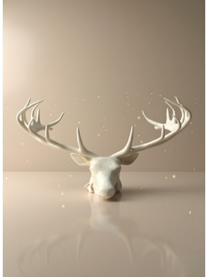 Zero Land Xmpdby Odern Geyik Başı Biblo 25 cm Zarif Masa Üstü Dekor