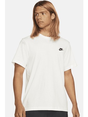 Nike Sportswear Cotton Unisex Short Sleeve Tee Unisex Tişört Kırık Beyaz