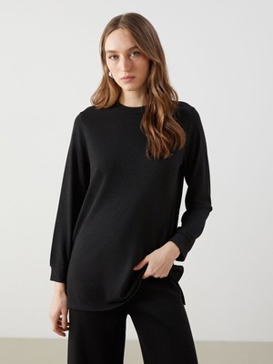 Lc Waikiki Yeni Sezon Bisiklet Yaka Parlak Görünümlü Kadın Tunik