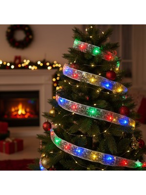 Dodomar 2 Metre Pilli Kurdele Şekilli Mix LED Işık – Yılbaşı Dekor Pvc Kutulu