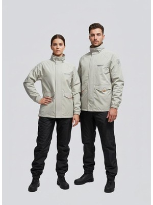 Motokit Gri Suya Dayanıklı Alt Üst Motosiklet Yağmurluk Seti – Taşıma Kılıflı, Oxford Kumaş Membranlı 2XL