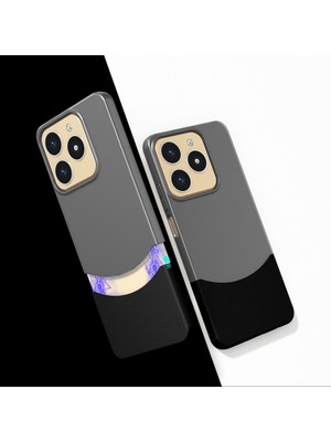Canpay Realme C61 Uyumlu Kılıf 2in1 Gizli Kart Bölmeli ve Mıknatıslı Ince Dayanıklı Sert Kapak