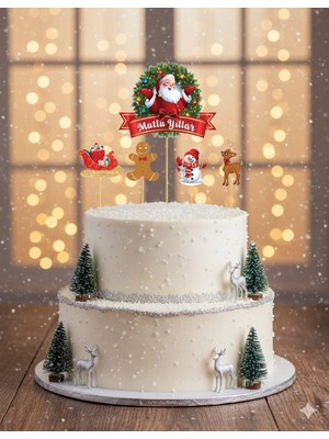 Dodomar Yılbaşı Temalı Büyük Kürdan Süsleri 5'li – Özel Figürlü Dekor