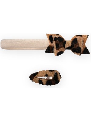 Cigit Tokalı ve Kurdeleli Bandana Leopar Desen