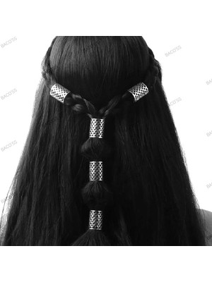 Bacoss Bohem Saç Halkası-Saç Küpesi Seti Silindir Model 5 'li Hair Charms (BC-1222 )