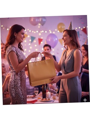 Dodomar 54X38X12 cm – Altın Düz Lüks Karton Hediye Çantası Büyük Boy Özel Sunum ve Alışveriş Çantası