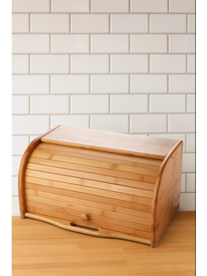 Çavdar Group Bambu Ahşap Ekmeklik- Tezgah Üstü Kapaklı Ekmek Dolabı