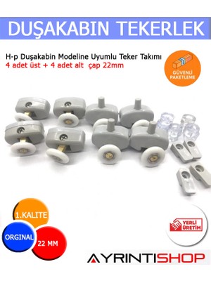 AYRINTISHOP H-P  Duşakabin Modeline Uyumlu Teker Takımı 8li Set