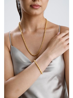 Zümrüt Sarraf 14 Ayar Altın Halat Zincir Bileklik 2 mm