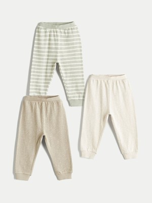 LC Waikiki Baby Yeşil Beli Lastikli Erkek Bebek Jogger Eşofman Alt 3'lü