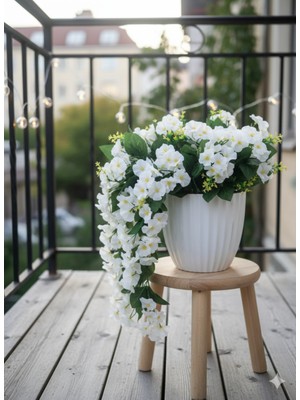 Yasima 9 Dallı Sarkan Beyaz Menekşe Ev Dekorasyonu