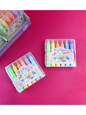 Giftmoda Perfume Store Çiçek Kokulu Fosforlu Kalem Seti – 6 Renk