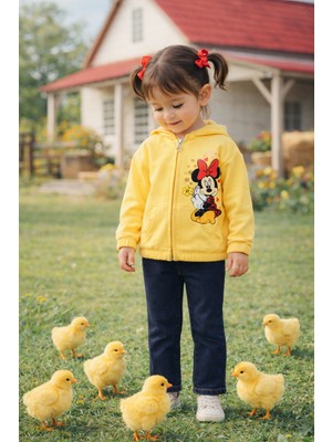 Naile Collection Kapişonlo- Fermuarlı- Kedili-Cepli-Kulaklı-Fiyonklu- Yumuşak Dokulu ( 2 Iplik)  Bebek Sweat Hırka